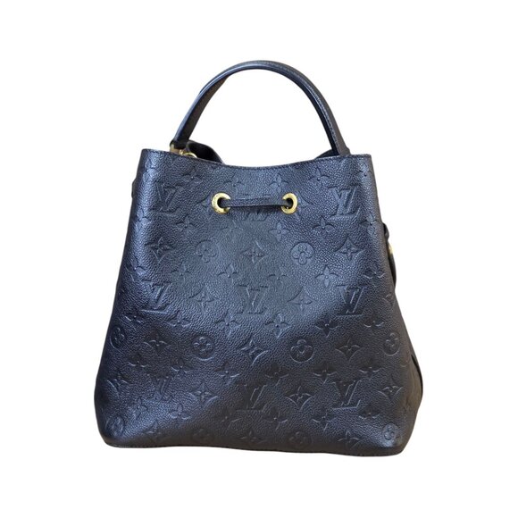 LOUIS VUITTON NeoNoe Empreinte Leather Tote Bucket Bag Noir Black EUC - Picture 4 of 10